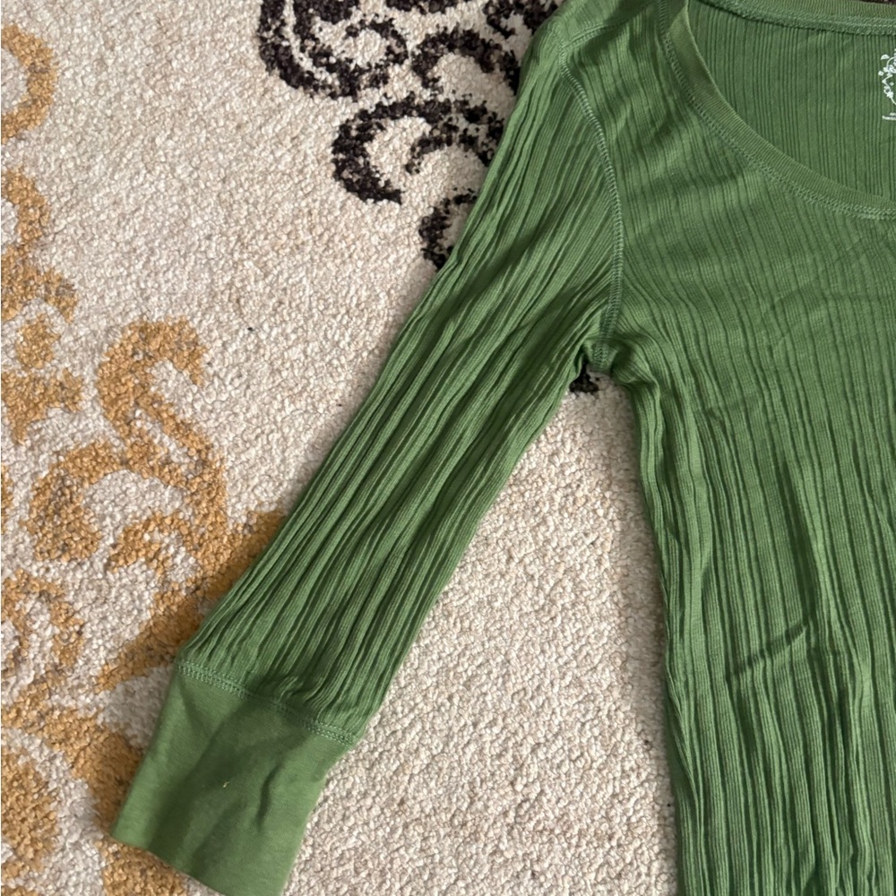 Energie Olive Long Sleeve Ribbed Top - Picture 4 of 6